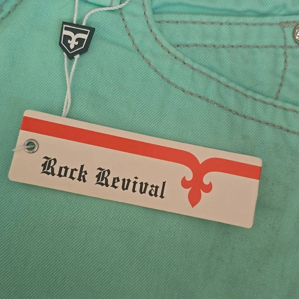 Rock Revival Women's Aqua Jean Shorts Size 28 Women's - Picture 2 of 8